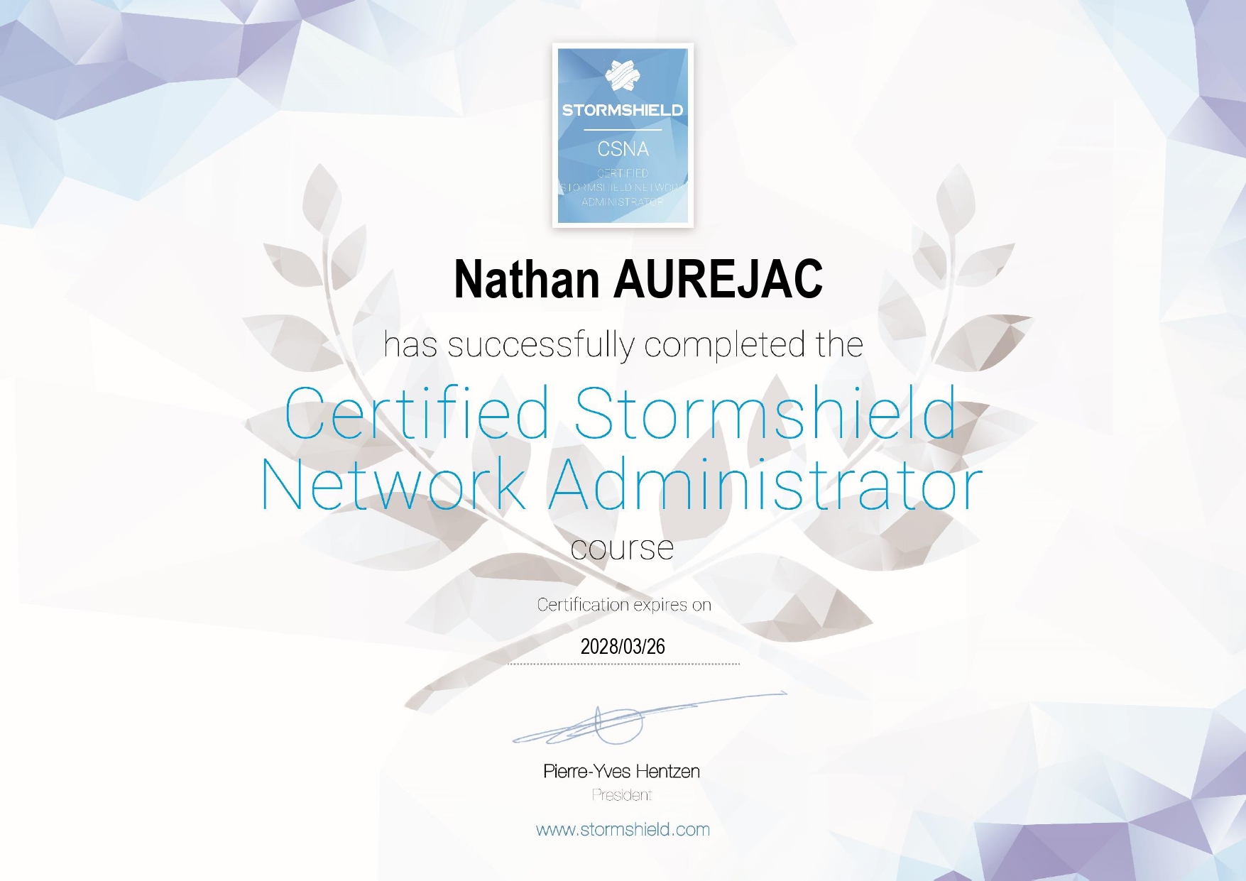 Certification CSNA